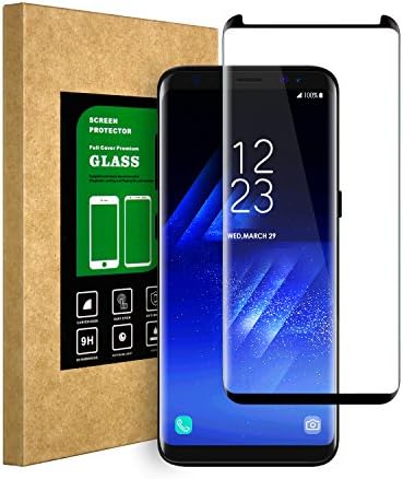 Vonetone Galaxy S8 Tempered Glass Screen Protector [3D Full Curved] [Case Friendly] [0.22mm] [100% Touch Sensitivity] Anti Blue Light/Scratch/Fingerprint, Bubble Free for Samsung Galaxy S8