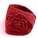 HuntGold Lady Women Fashion Camellia Warm Soft Wool Crochet Headband Knit Wide Hair Band(red)