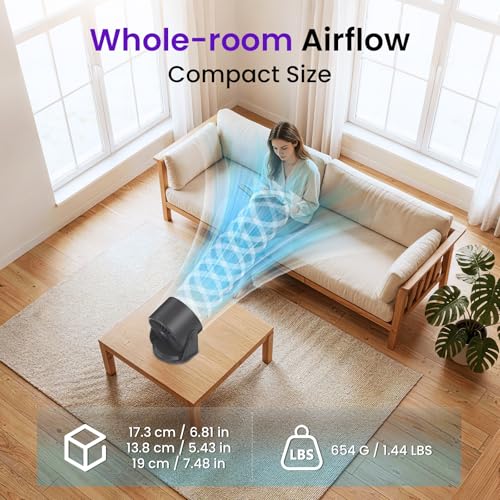 PALATALA Desk Fan, Ultra Quiet Portable Fan 100 Speeds, Powerful USB Fans Rechargeable 105°Adjustable Tilt, LED Digital Display Small Table Fans for Bedroom, Office, Kitchen, Travel, Camping