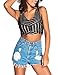 LEO BON Sequin Crop Tops For Women,Women's Black Lace Crop Tops Sexy Glitter Sequin Wrap Sleeveless Tank Camis