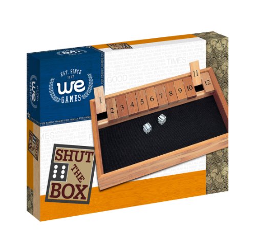 WE Games Custom Engraved Monogram Deluxe Wood Shut the Box Game - 12 Numbers