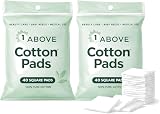 1ABOVE Cotton Pads 2 Packs 40 Count 80 Total Pure Cotton Squares