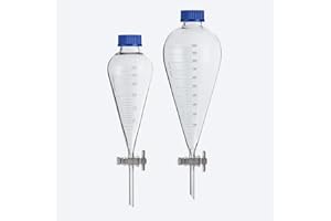 DONLAB EBH-0500 Glass 500ml GL45 Screw-Mouth Graduation Conical Separatory Funnel with PTFE Stopcock