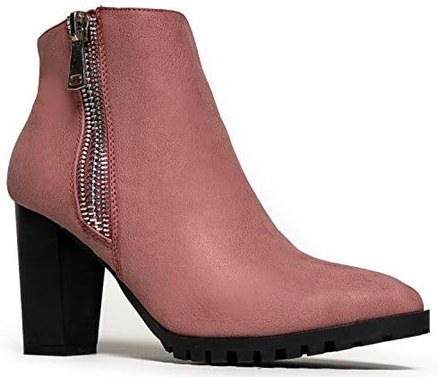 Zipper Designer Western Pointed Toe Wooden Heel cowboy Ankle Boot Moto Bootie ,Wine ,5.5 B(M) US