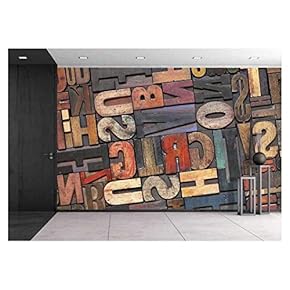 BRAND_NAMEAntique Letterpress Printing Blocks with Color Ink Patina...