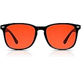 Blue Light Blocking Glasses with Red Lenses – Strong Protection for Sleep, Gaming, Computer & Screen Use – Black Frame Night Glasses for Men Women, Anti Eye Strain & Improve Sleep Quality