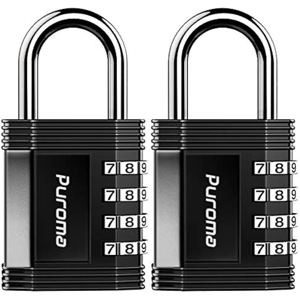 2 Pack Combination Lock 4 Digit Resettable Padlock For Gym, Sports