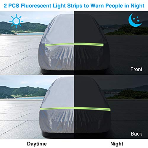 KAKIT Waterproof Truck Cover, 5 Layers All Weather UV Protection Car Cover with Driver Door Zipper for Truck Pickup, Fits up to 242"