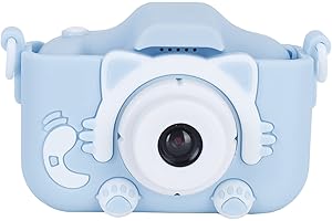 POENVFPO 40MP Cartoon Cat Children Camera with Puzzle Games, Intelligent FocusFree Video Recording Camera Toy for Kids, ABSSi