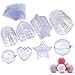 JUSLIN Bath Bomb Mold, 20 Sets Heart Ball Star Shape DIY Plastic Bath Bomb Mold with Shrink Wrap Bags for Christmas and Party Decorations(C)