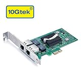 10Gtek for Intel 82576 Chip 1.25G Gigabit Ethernet Converged Network Adapter (NIC), Dual RJ45 Copper Ports, PCI Express 2.0 X1, Same as E1G42ET