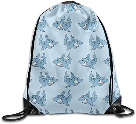 Shark Unisex Drawstring Backpack Travel Sports Bag Drawstring Beam Port Backpack.