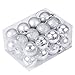 Emmababy 24Pcs Christmas Tree Decoration Ball Pendants Holiday Party Christmas Tree Ornaments (Silver)