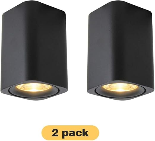 2 Packs Black Square Led Ceiling Spotlight Flush Mount Downlight