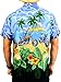 La Leela Men's Aloha Hawaiian Shirt Short Sleeve Button Down Casual Beach Party Blue