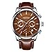 KASHIDUN Men's Wrist Watches Casual Quartz Military New Watch 24Hours Fashion Design Date-Brown.929-YZP