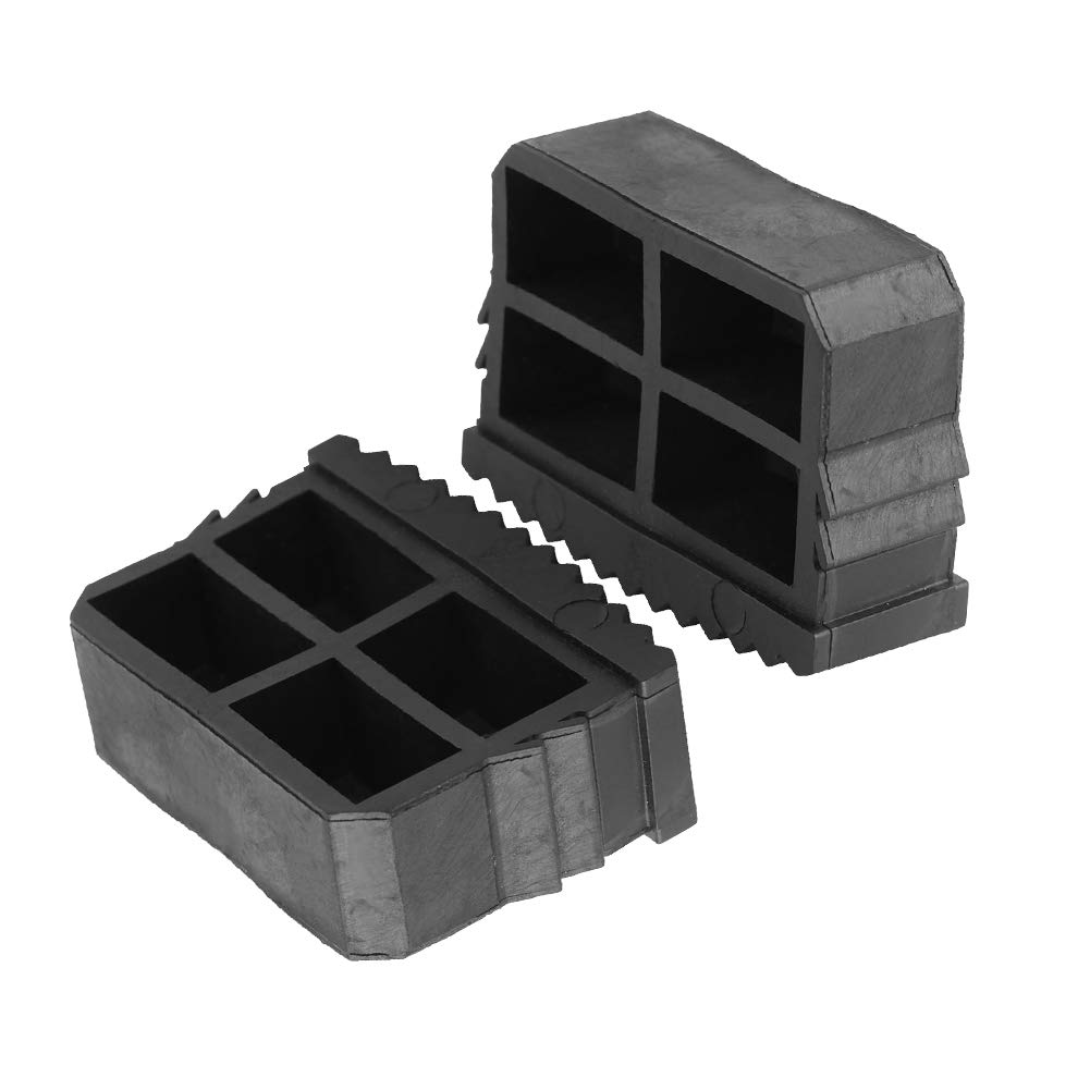 TOPINCN 1 Pair Of 2Pcs Ladder Feet, Non Slip Rubber Replacement Step Ladder Feet Foot Mat Cushion Sole Good Floor Gripping Black