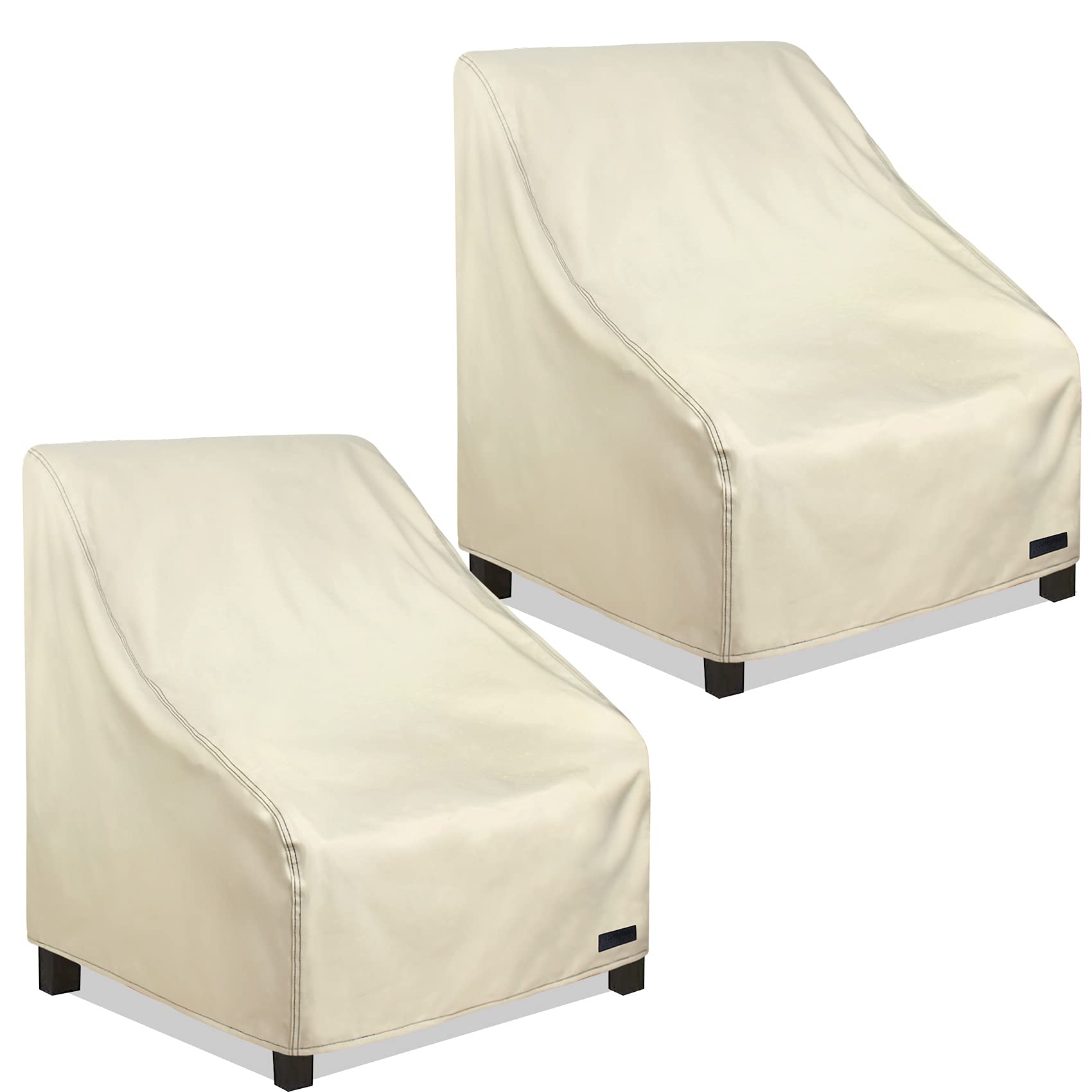 Photo 1 of NettyPro Waterproof Patio Chair Covers 2 Pack, 600D Heavy Duty Outdoor Seat Cover, 26W x 28W x 28H inch, Beige