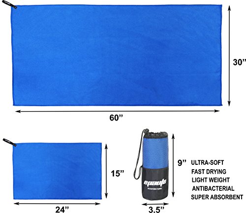 EPAuto-Microfiber-2-Pack-Fast-Drying-Towels-60-x30-with-FaceHand-Towel-24-X15-for-Travel-Beach-Backpacking-Camping-and-Gym