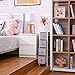 ROMOON Narrow Closet Organizer, 4 Drawer Fabric Storage Bins, Tall Storage Dresser,Closet Organizer Shelves with Drawers for Bedroom, Hallway, Entryway, Closet, Nursery Room-Grey