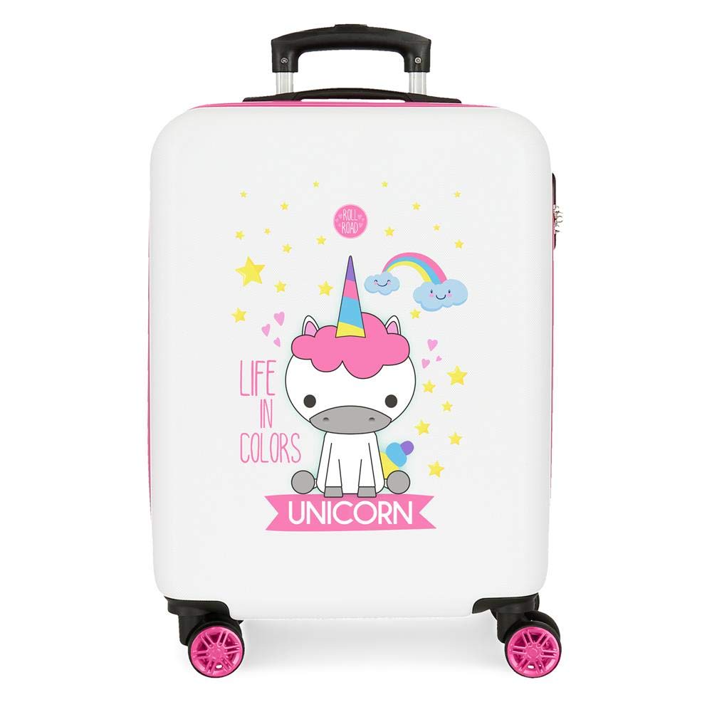 Roll Road Little Me Multicoloured Cabin Suitcase 37x55x20 cm Rigid ABS Combination lock 32 Litre 2.5 Kg 4 Double Wheels Hand Luggage