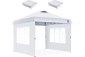 FANPAT 2Pcs Instant Canopy Sidewalls 10x10 with Church Window for Pop Up Canopy, White – Suitable for Outdoor Weddings, Picnics & Camping to Block Wind/Rain (2Pcs Sidewalls ONLY)