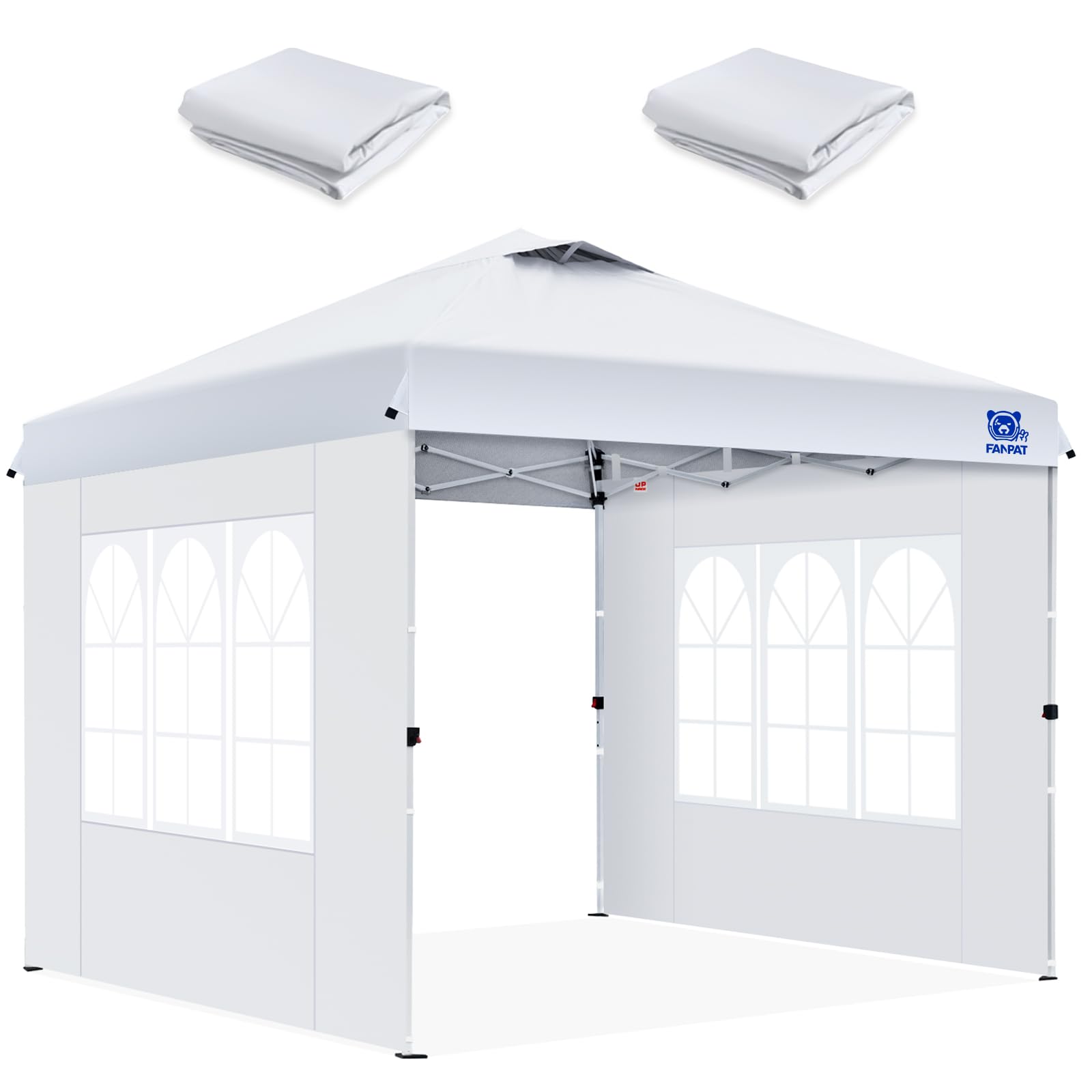 Photo 1 of FANPAT 2Pcs Instant Canopy Sidewalls 10x10 with Church Window for Pop Up Canopy, White – Suitable for Outdoor Weddings, Picnics & Camping to Block Wind/Rain (2Pcs Sidewalls ONLY)