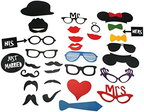 LayDUS 31 PCS Photo Booth Props Assorted Chic style DIY Kit for Weddings Photo Shoots