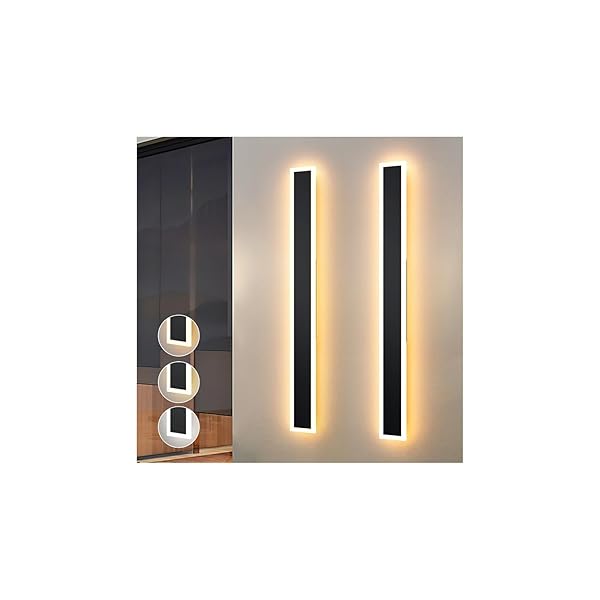 LANNLKER 2 PCS MODERN OUTDOOR WALL LIGHTS 23.6INCH...