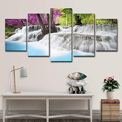 SCLWFJ Wulian painting canvas painting wall art waterfall landscape home modern HD printing canvas decoration