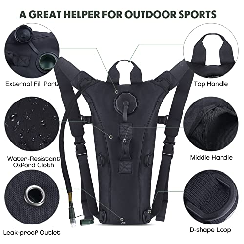 Hydration Pack Backpack with 3L Bladder, Tactical Water Bag for Hiking