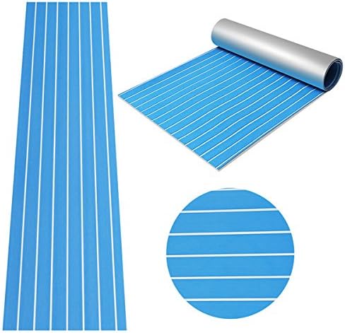 Decking Pad,3.54in x 9in Blue with White EVA Foam Teak Boat Flooring Sheet Yacht Synthetic Teak Decking Pad