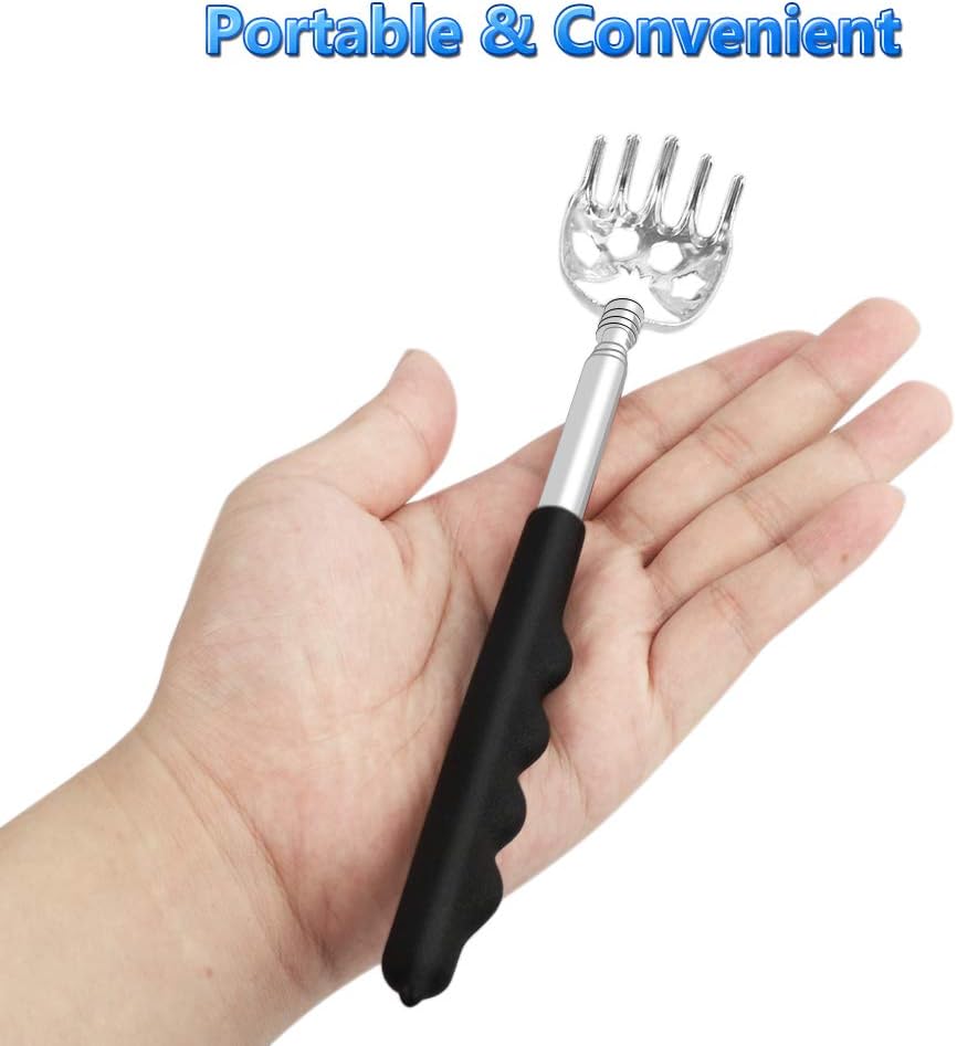 6 Pack Telescoping Back Scratcher - Bear Claw Back Scratchers - Portable Extendable Backscratcher with Rubber Handles in Black, Blue, Green, Purple, Red, Pink Color: Health & Personal Care