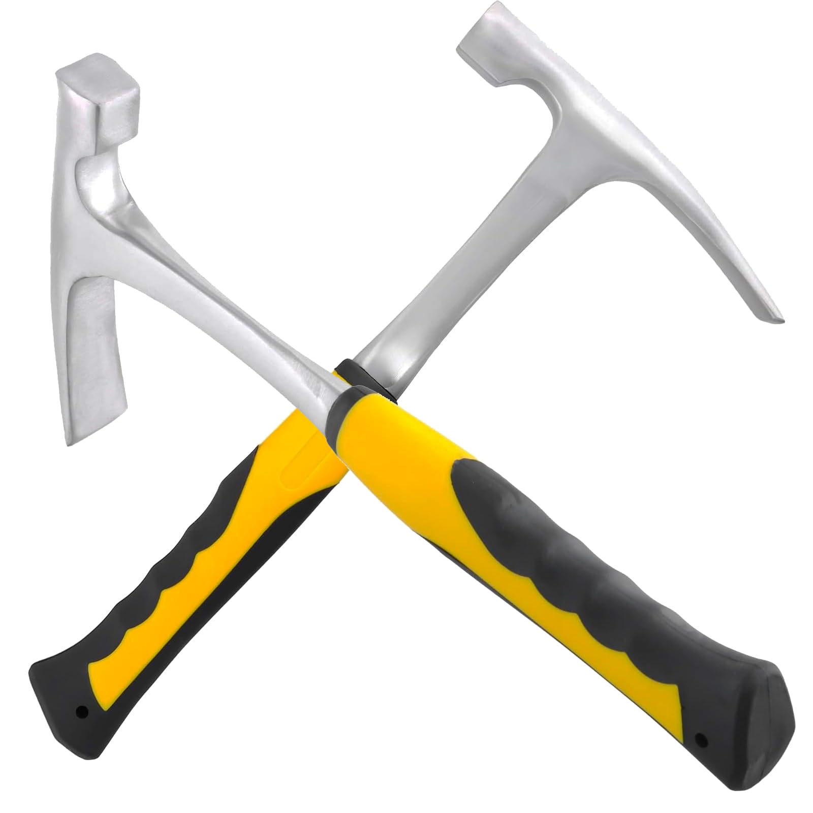 ZEONHEI 2 Pack 32oz Brick Hammers, Flat Head Rock Pick Hammers, Geological Slate Hammer for Outdoor Mining, Prospecting