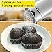 Powder Sugar Shaker with Lid, SOSMAR 2 Pieces 304 Stainless Steel Powder Shaker Duster/Mesh Sifter Sprinkler for Icing Sugar Cocoa Cinnamon Chocolate Flour, with 16 Pcs Coffee Stencils & Clip