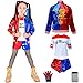 X-DEAD Harley Quinn Costume Little Girls and Women-Slim Fit (M=120cm.（6-8years)