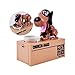 Just us® Choken Bako Robotic Dog Bank Doggy Coin Bank Canine Money Box Black&White