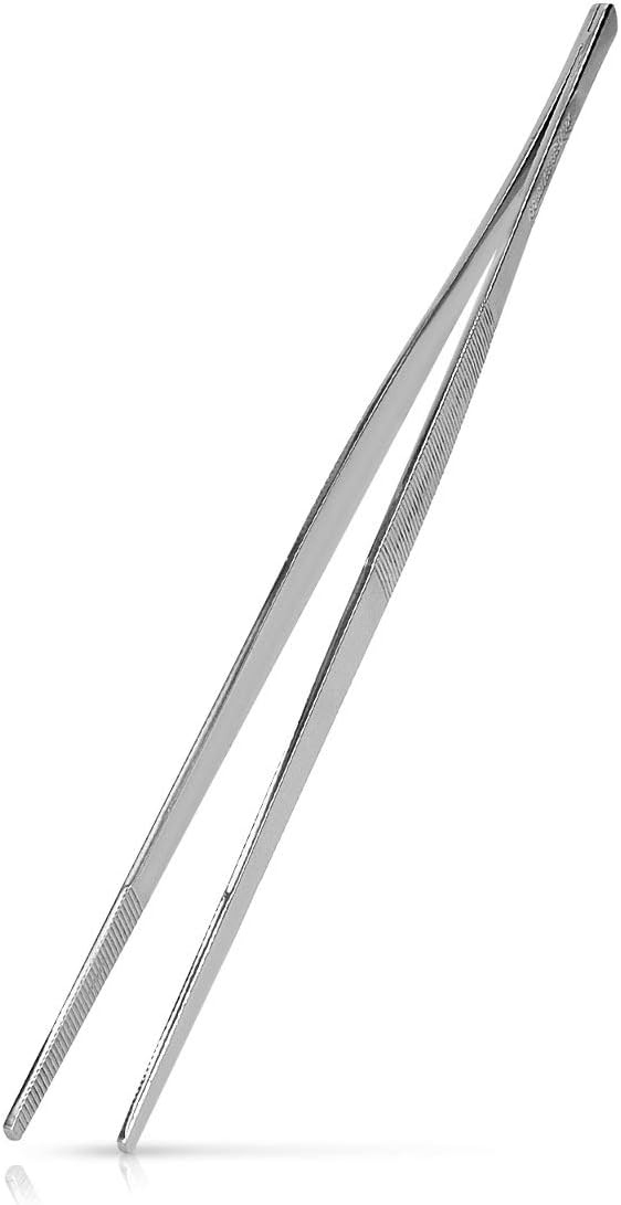 Navaris Stainless Steel Kitchen Tweezers 30 cm Precision Kitchen Tweezer Tongs for Cooking
