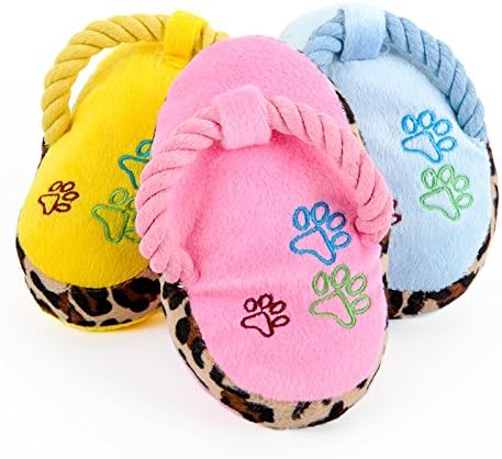 Zondam Pet Puppy Dog Squeaky Toy Training Chew Toy Slipper Plush Sound Toy (Random Color)