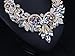 Hamer Gothic Jewelry White and Black Crystal Charms Choker Necklace and Earrings Wedding Jewelry Sets for Brides Prom Costume Jewelry for Women (White)