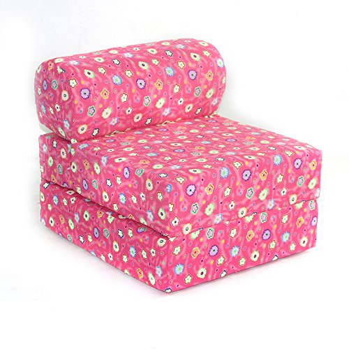 American Furniture Alliance Children's Studio Chair Sleeper Jr. Twin 24", Pink Flower - Thumbnail 2