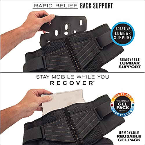 Copper Fit Unisex Adult Rapid Relief Back Support Brace with Hot/Cold