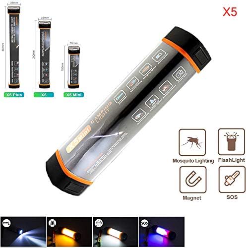 SSeir Multifunction Camping Lantern, Portable Outdoor LED USB Rechargeable Camp Lights, with Power Bank, Waterproof IP68 SOS Emergency And Pest Repellent Lanterns for Hiking(2 Pieces)