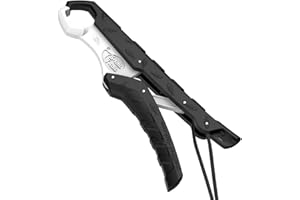 SNAIL TRAIL 7.5''/9'' Floating Fish Gripper, Fishing Grabber, Catfish Mouth Pliers, Caught Bass Holder, Digital Scale Hook Clamp, Saltwater Lip Grip Tool with Lanyard, Gifts for Men