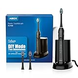 Electric Travel Toothbrush - Sonic Electronic Toothbrush for Adult by ABOX, 5 Brushing Modes with DIY Mode Rechargeable up to 60 Days, IPX7 Waterproof, UV Sanitation, Travel Case Included