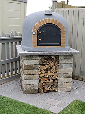 Outdoor Pizza Oven, Wood Fired, Insulated, w/ Brick Arch & Chimney