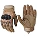 Military Hard Knuckle Tactical Gloves Motorcycle Gloves Motorbike ATV Riding Army Combat Full Finger Gloves for Men Airsoft Paintball Tan Large