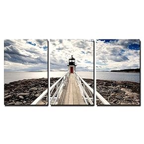 Lighthouse in Perspective - Canvas Art Wall Art - 16"x24"x3 Panels