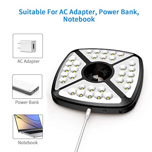 【32 LED】Patio Umbrella Lights, Rechargeable LED Umbrella Lights Cordless Super Bright Umbrella Pole Light for Patio Umbrellas, Camping Tents and Other Outdoor Use, 2 Level Dimming Switch - Thumbnail 4