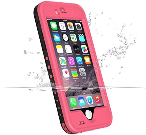 iPhone 6 Plus Waterproof Case, iThrough iPhone 6 Plus Waterproof Case, Dust Proof, Snow Proof, Shock Proof Case, Heavy Duty Protective Carrying Cover Case for iPhone 6 Plus (Pink)